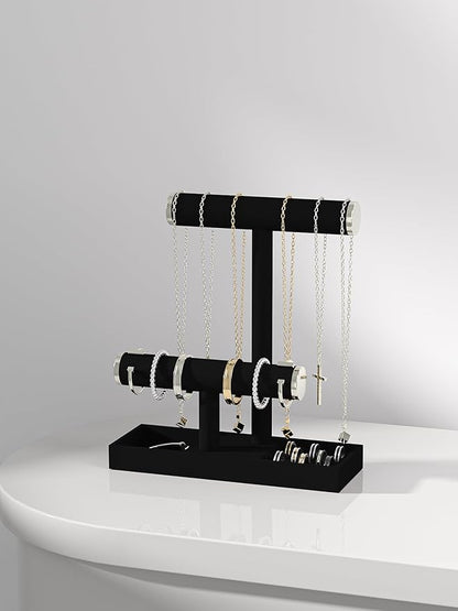 Bracelet and Necklace Holder, Velvet Jewelry Necklace Display Organizer Stand - Image 5