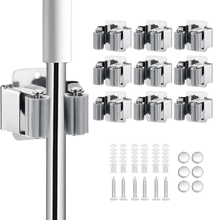 9PCS Broom and Mop Holder, Heavy Duty Garden Tool Organizer Rack Rake and by JAMEND+CLXP