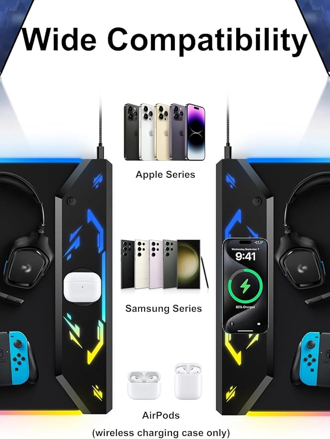 TopMade Wireless Charging Mouse Pad, RGB Gaming Mousepad, 35.4" x 15.8" Extra - Image 9
