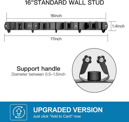IMILLET Broom and Mop Holder Wall Mounted, Stainless Steel Broom Organizer - Image 3