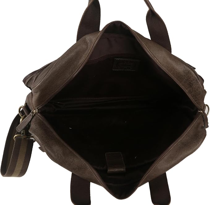 Leather briefcase 18 Inch Laptop Messenger Bags - Image 6