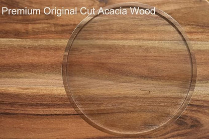 10" Two-Tier Acacia Wood Lazy Susan Organizer Kitchen Turntable - Image 4