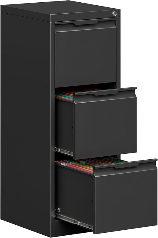 3 Drawer File Cabinet with Lock, Vertical Filing Cabinets by Kooyon