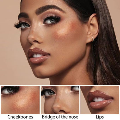 evpct 2Pcs Face Cream Contour Bronzer Sticks Makeup Highlighter Highlight - Image 5