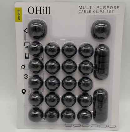OHill Desk Cable Management Cord Organizer, 24 Pack Black Self Adhesive Cord - Image 7