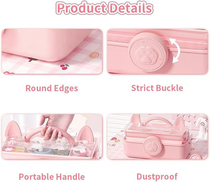 Bow Knot Hair Accessories Organizer Box Cute Dust Proof Childrens Jewelry - Image 3