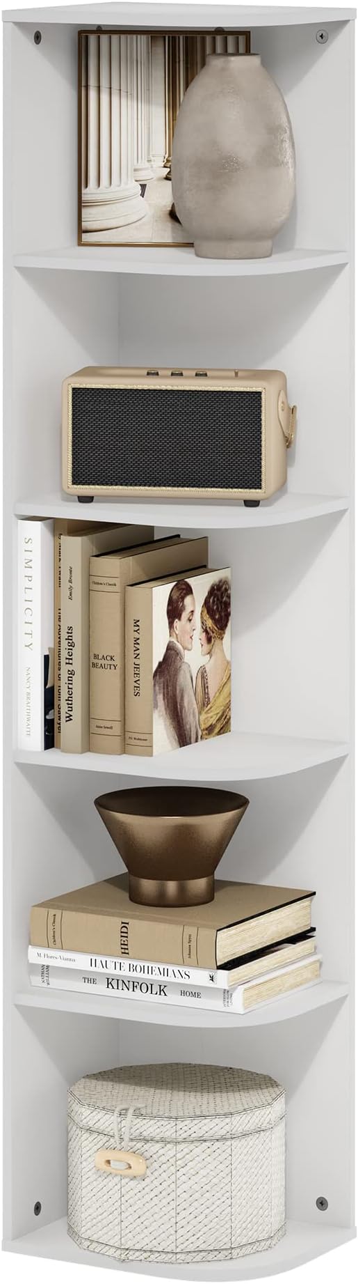 Furinno PASIR Book Shelf, 5-Tier Corner Bookshelf, Open Shelves Bookcase 9.3 x by Furinno-FitsYourSpaceFitsYourBudget