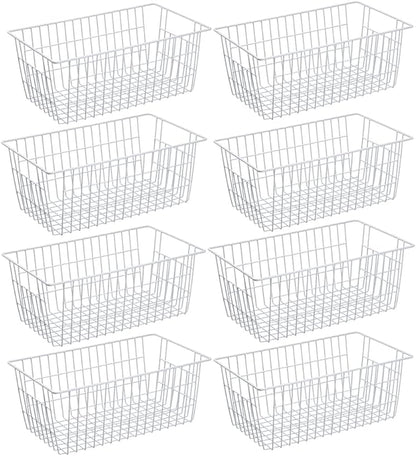 SANNO Freezer Baskets Pantry Storage Bins, Farmhouse Wire Storage Baskets by SANNO