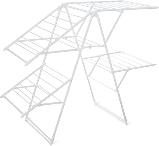Amazon Basics Foldable 4-Wing Metal Clothes Drying Rack, 61x23.6x49.6 inches by AmazonBasics