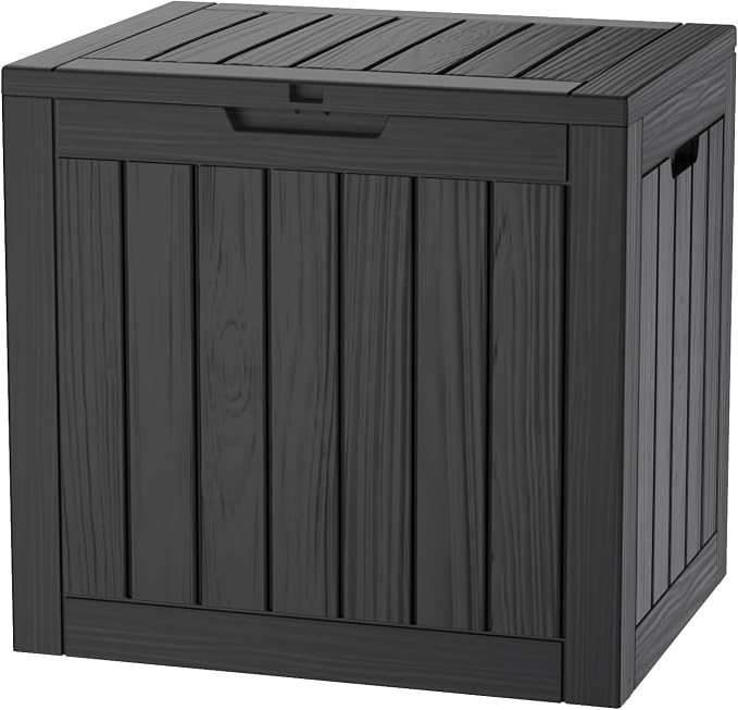 35 Gallon Deck Box, Resin Outdoor Indoor Waterproof Storage Box, Lockable by Kdymod