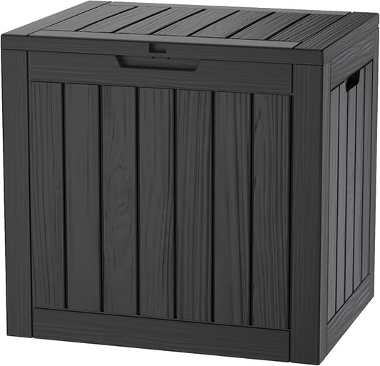 TARKARI 35 Gallon Lockable Resin Deck Box, Waterproof & UV-Resistant Outdoor by Home