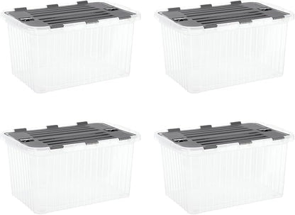 Superio Storage Bins with Lids, Stackable Totes, BPA Free, Odor Free, Organizer by Superio