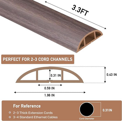 Floor Cord Cover Self Adhesive Cord Hider Floor Extension Cord Covers - Image 2