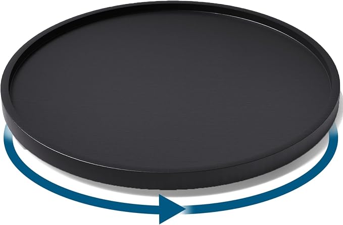 Lazy Susan Organizer for Kitchen, Bamboo Turntable for Cabinet, Large（Black） by VERTORGAN