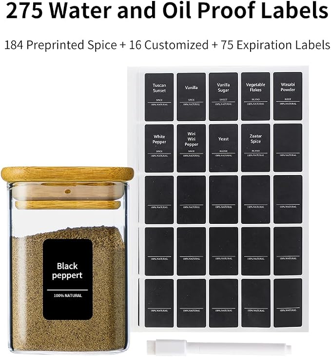 16Pcs 7oz Spice Jars Glass Container - Image 4