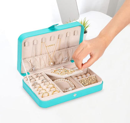 LANDICI Small Jewelry Box for Women Girls, PU Leather Travel Jewelry Organizer - Image 6