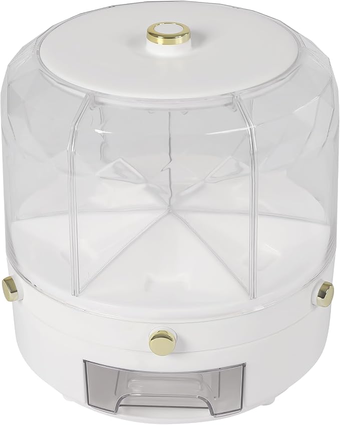Cereal Dispenser Countertop 360° Rotating Grain Storage Container 13.2 Lbs Rice - Image 4