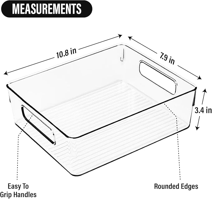 Clear Plastic Storage Bins, Pantry Organizers and Storage or Kitchen - Image 3