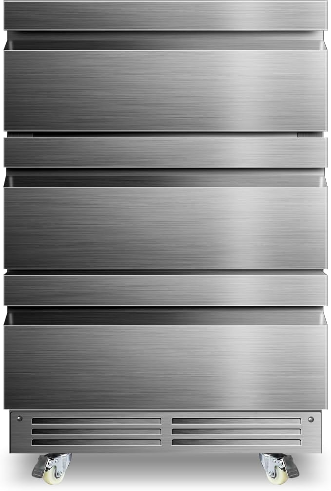 24 Inch Upgraded Three-Drawer Beverage Fridge, Weather Proof Outdoor Stainless - Image 9