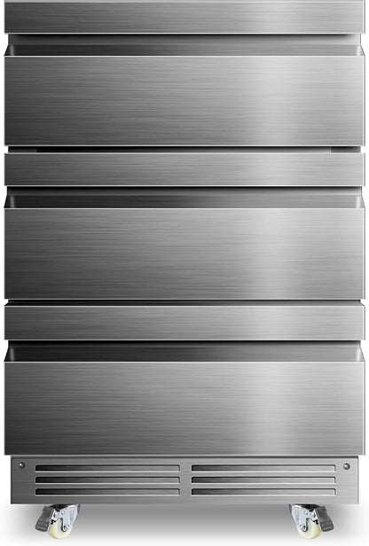 24 Inch Upgraded Three-Drawer Beverage Fridge, Weather Proof Outdoor Stainless - Image 9