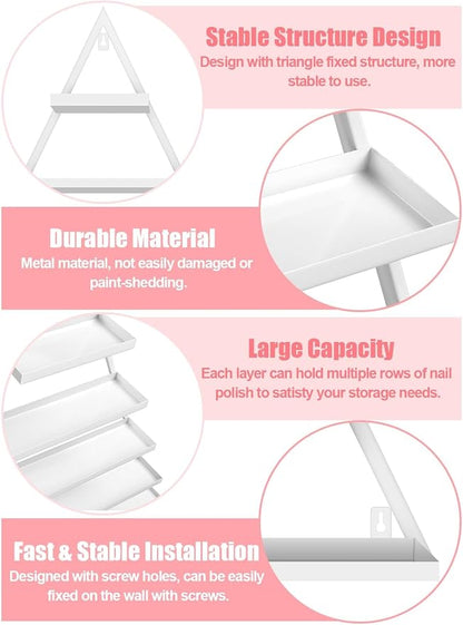 EBANKU 10PCS Nail Polish Racks 5 Tiers Nail Polish Shelf - Image 4