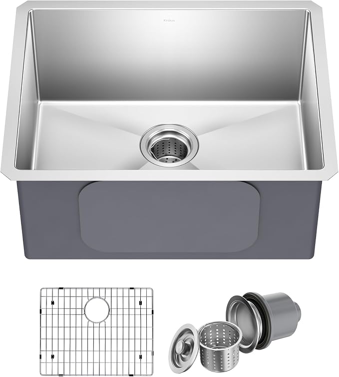 KRAUS Standard PRO 23-Inch 16 Gauge Undermount Single Bowl Stainless Steel by KRAUS