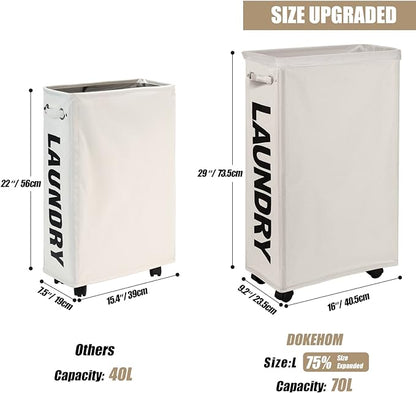 DOKEHOM 29-Inches Enlarged Slim Laundry Basket - Image 3