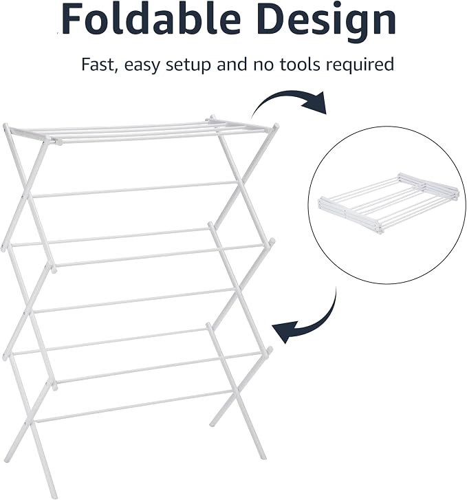 Amazon Basics Foldable Portable Laundry Rack - Image 3