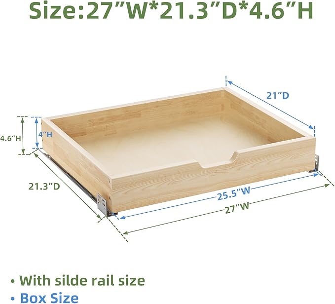 Pull Out Drawers for Cabinets, 25½” W x 21” D Soft Close Slide Out Drawers for - Image 3