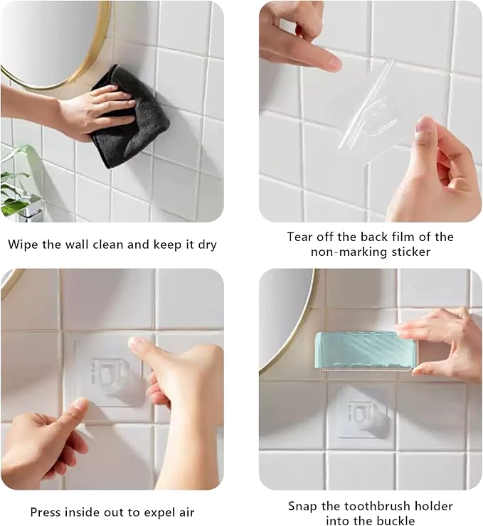 5 Slots Toothbrush Holder Wall Mount - Image 4