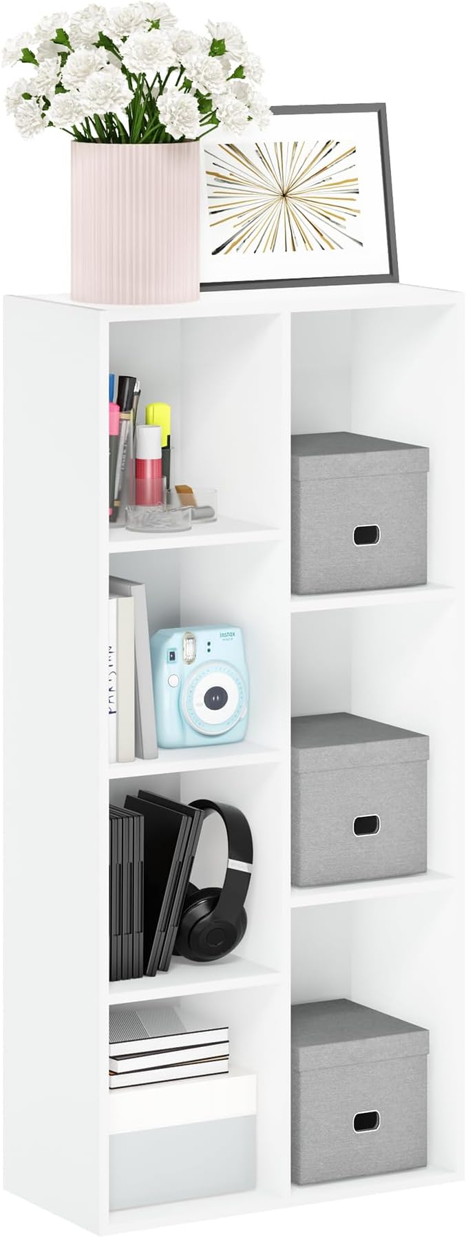 Furinno LUDER Book Shelf, 7-Cube Bookshelf, 9.4 x 19.5 x 41.7, by Furinno-FitsYourSpaceFitsYourBudget