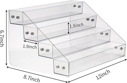 Acrylic Spice Rack, Tiered Spice Rack Shelf Seasoning Organizer - Image 3
