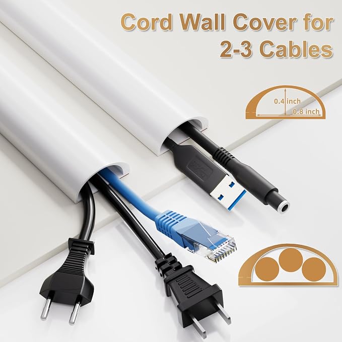 78" Side Open Cord Hider for Wall Mounted Tv, Extension Cable Cover to Hide - Image 2