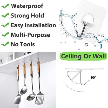 JINSHUNFA Adhesive Wall Hooks for Hanging Heavy Duty Towel Coat Hooks - Image 3