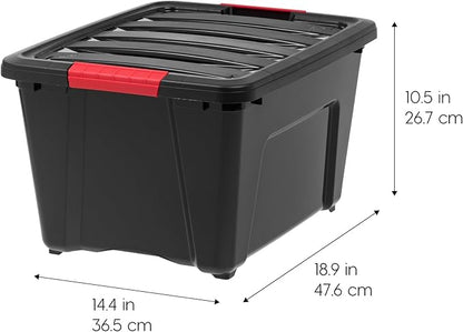IRIS USA 32 Qt Stackable Plastic Storage Bins - Image 2