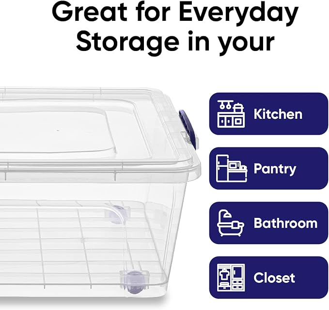 Superio Storage Bins with Lids- Clear Boxes - Image 7