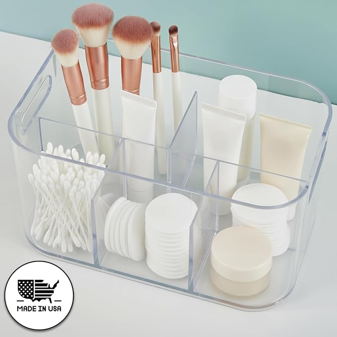 STORi Bliss 5-Compartment Plastic Cosmetics Storage Organizer | Clear | - Image 2
