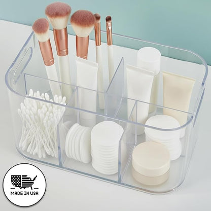 STORi Bliss 5-Compartment Plastic Cosmetics Storage Organizer | Clear | - Image 2