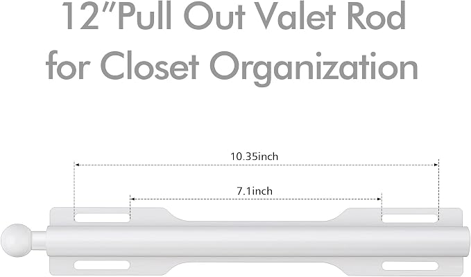 FIRJOY 12" Valet Rod for Closet Pull Out - Image 2