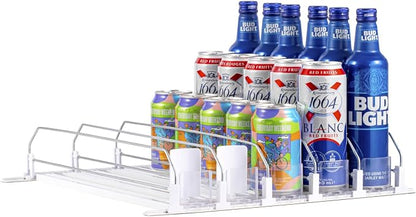 RULA Drink Organizer for Fridge, Self-Pushing Soda Can Dispenser for by Rula