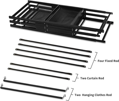 Portable Closet Rack Heavy-Duty Foldable Garment Racks - Image 8