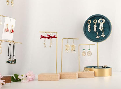 GemeShou 3pcs Beech wooden dangle earring stand holder, hoop earring displays - Image 3