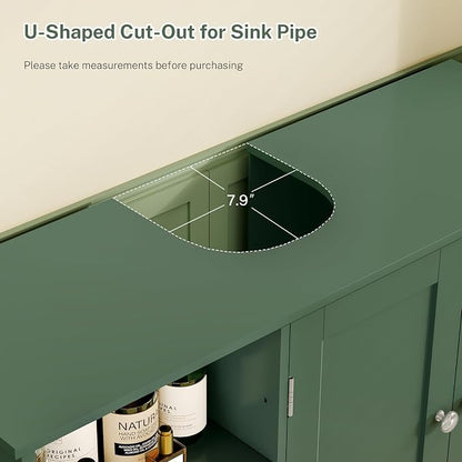 TEENFON 35.4" Pedestal Sink Storage Cabinet - Image 6