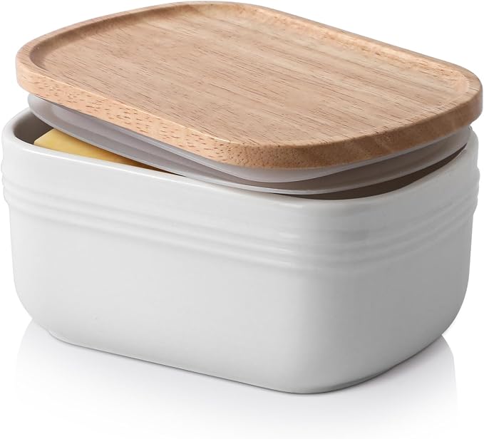 DOWAN Ceramic Butter Dish, Extra Large Butter Keeper by DOWAN