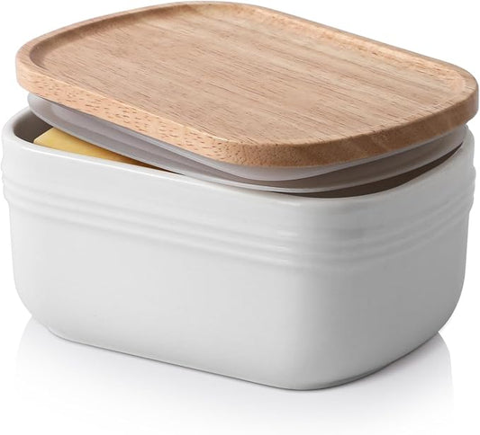 DOWAN Ceramic Butter Dish, Extra Large Butter Keeper by DOWAN
