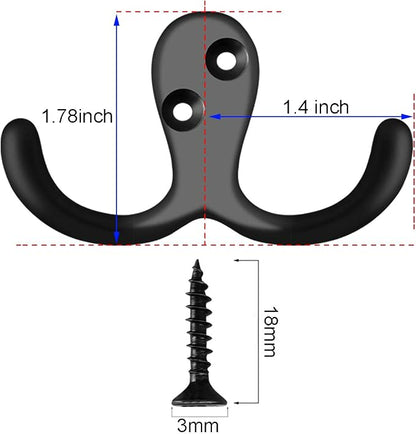IBosins 28 Pack Heavy Duty Double Prong Coat Hooks Wall Mounted - Image 2