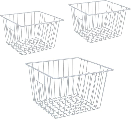 Freezer Baskets Organizer, Refrigerator Metal Wire Storage Basket Bins by lonpute