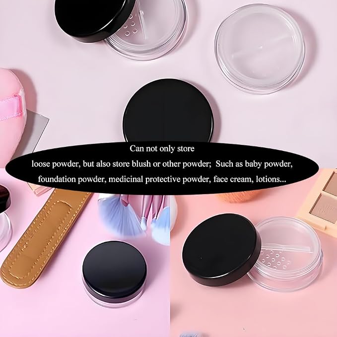 HAHIYO 2Pcs 20ml/0.68oz Plastic Empty Travel Compact Case Makeup Cosmetic Jar - Image 8