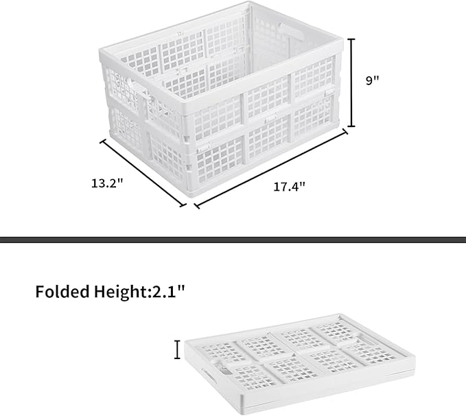 3-Pack Plastic Collapsible Storage Crates-30L, Foldable Plastic Crates - Image 3