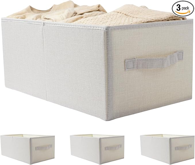 3 Pack Linen Storage Baskets by Unknown